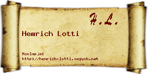 Hemrich Lotti névjegykártya